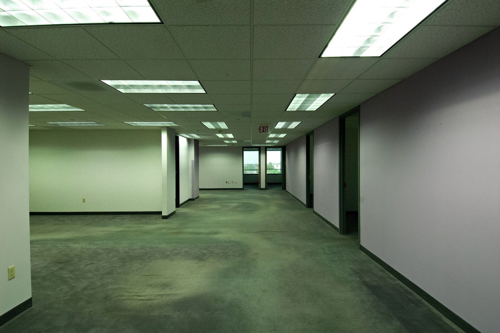 Interior office renovation in progress inside a Class A commercial building