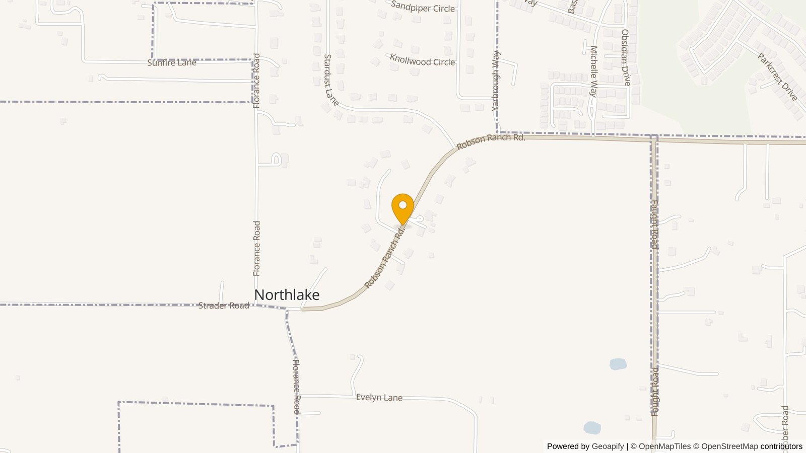 Open acreage along Robson Ranch Road in Northlake, TX — site of Argyle ISD's future secondary campus