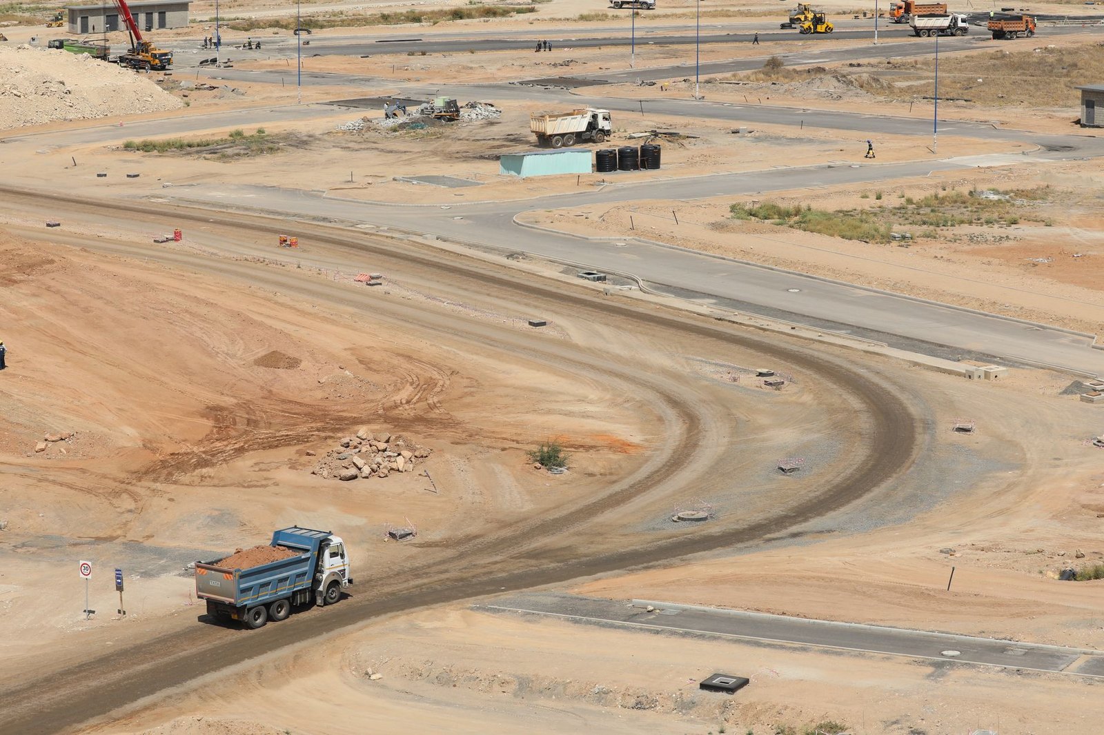 Construction on Denton Creek Boulevard on Flower Mound's developing west side