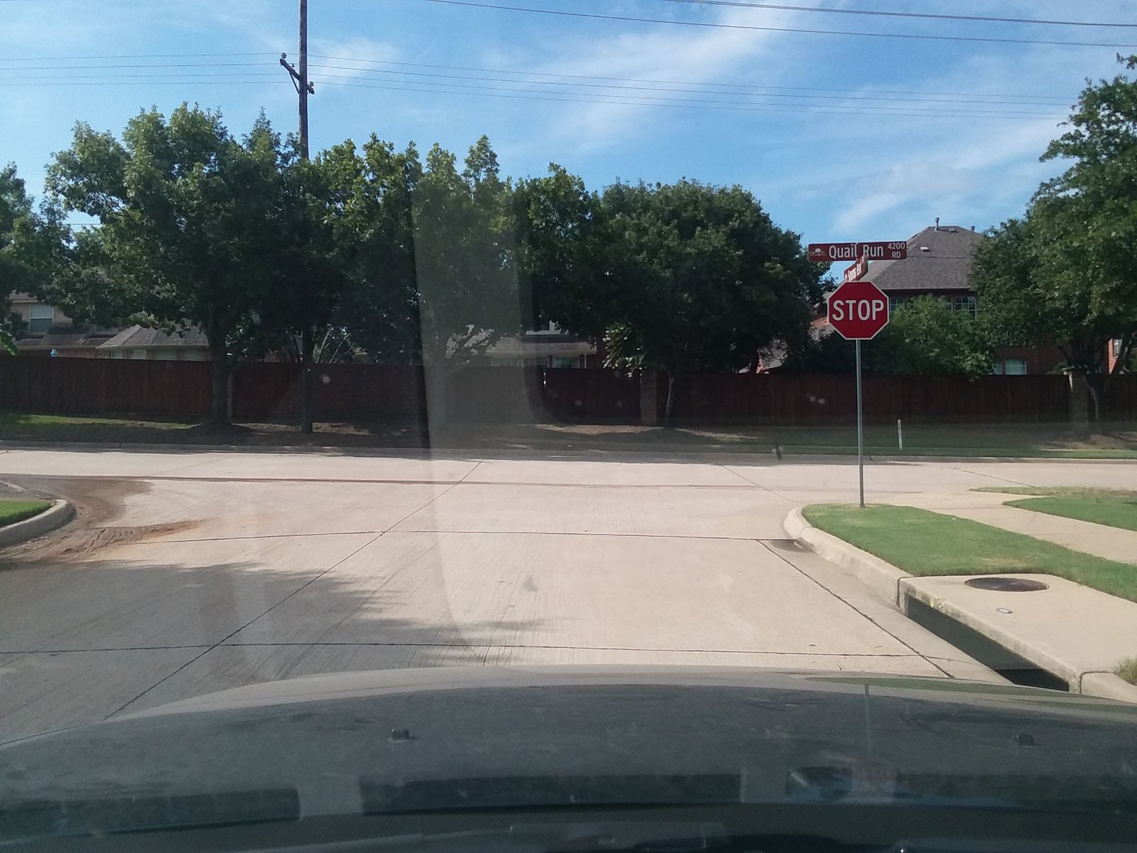 Undeveloped acreage along Quail Run Road in western Flower Mound, Texas