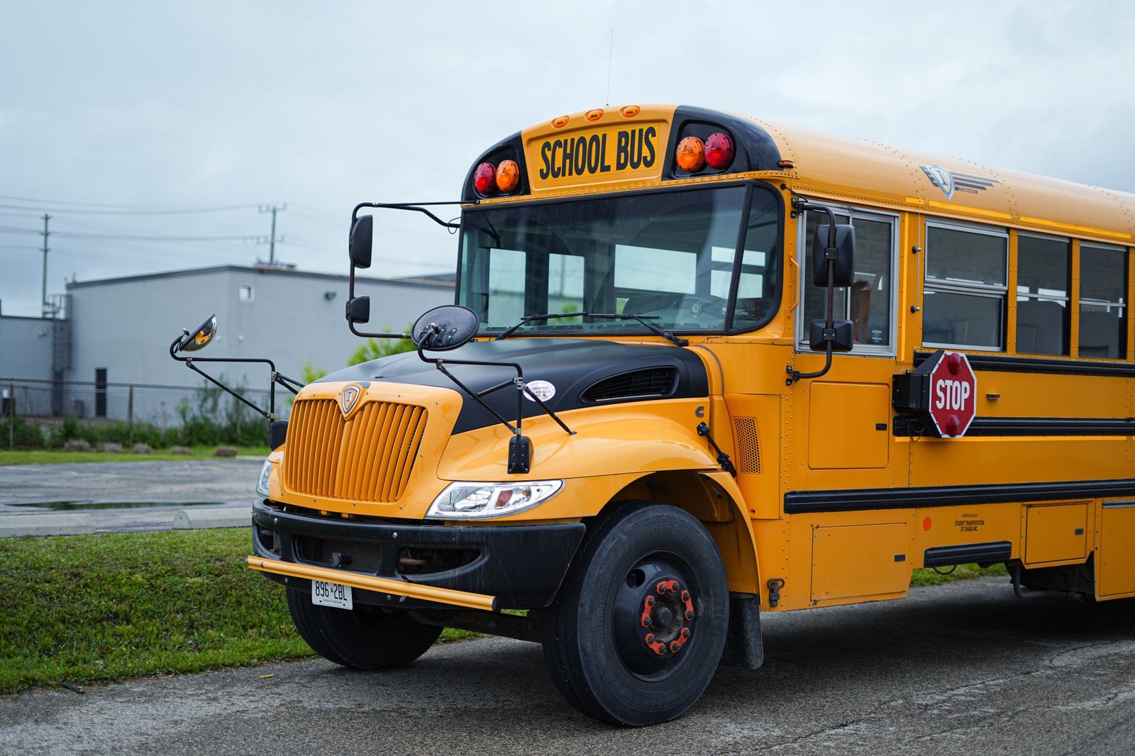 School bus outside a Lewisville ISD middle school campus