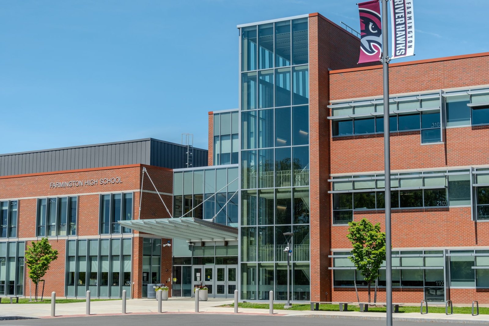 High school campus exterior building sign