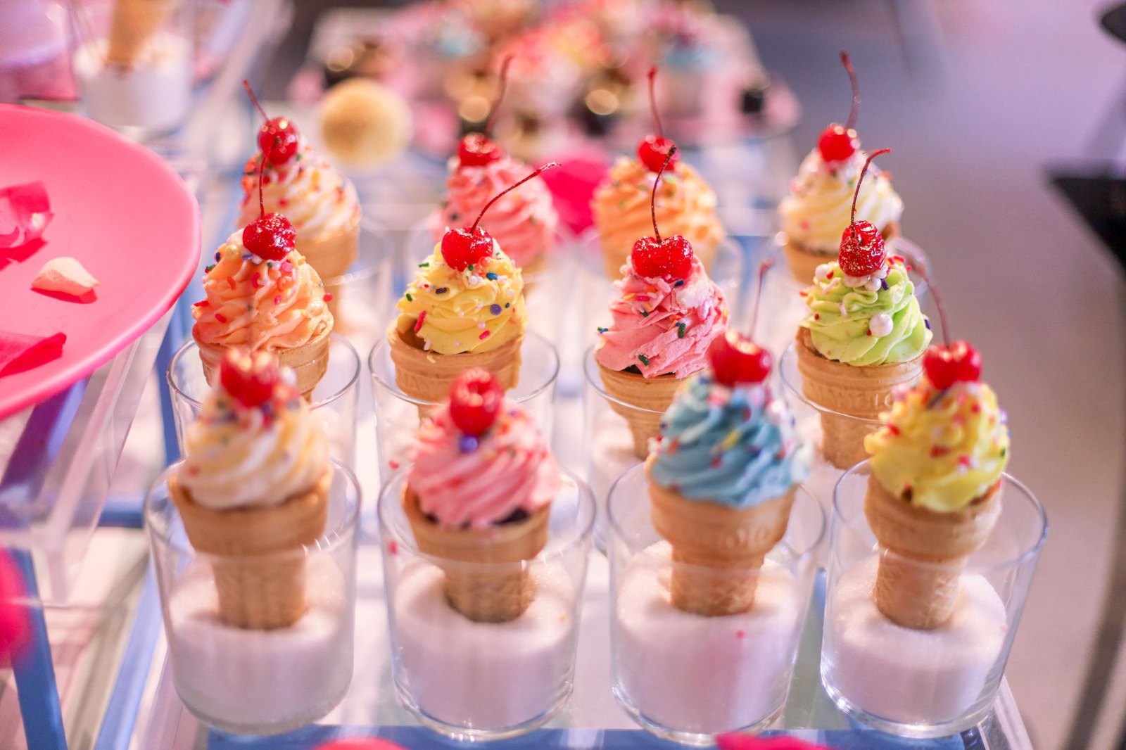 Colorful cups of Italian ice and frozen custard, the signature products at Rita's