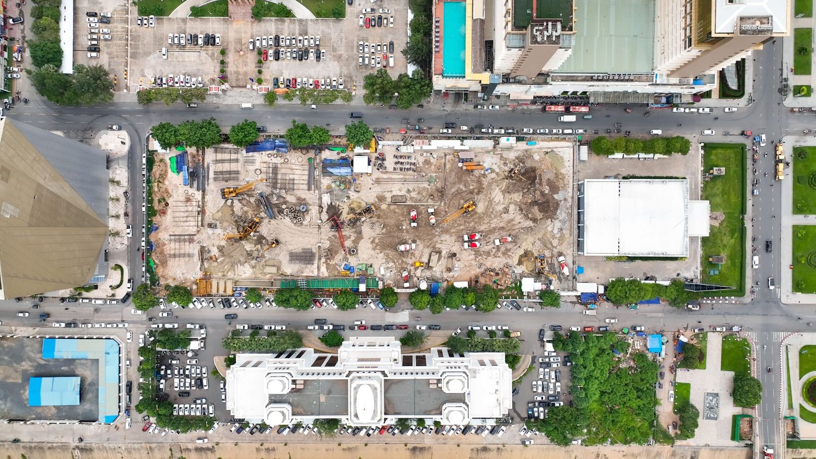Construction site at 4200 River Walk Drive where the Flower Mound Arts Center is being built