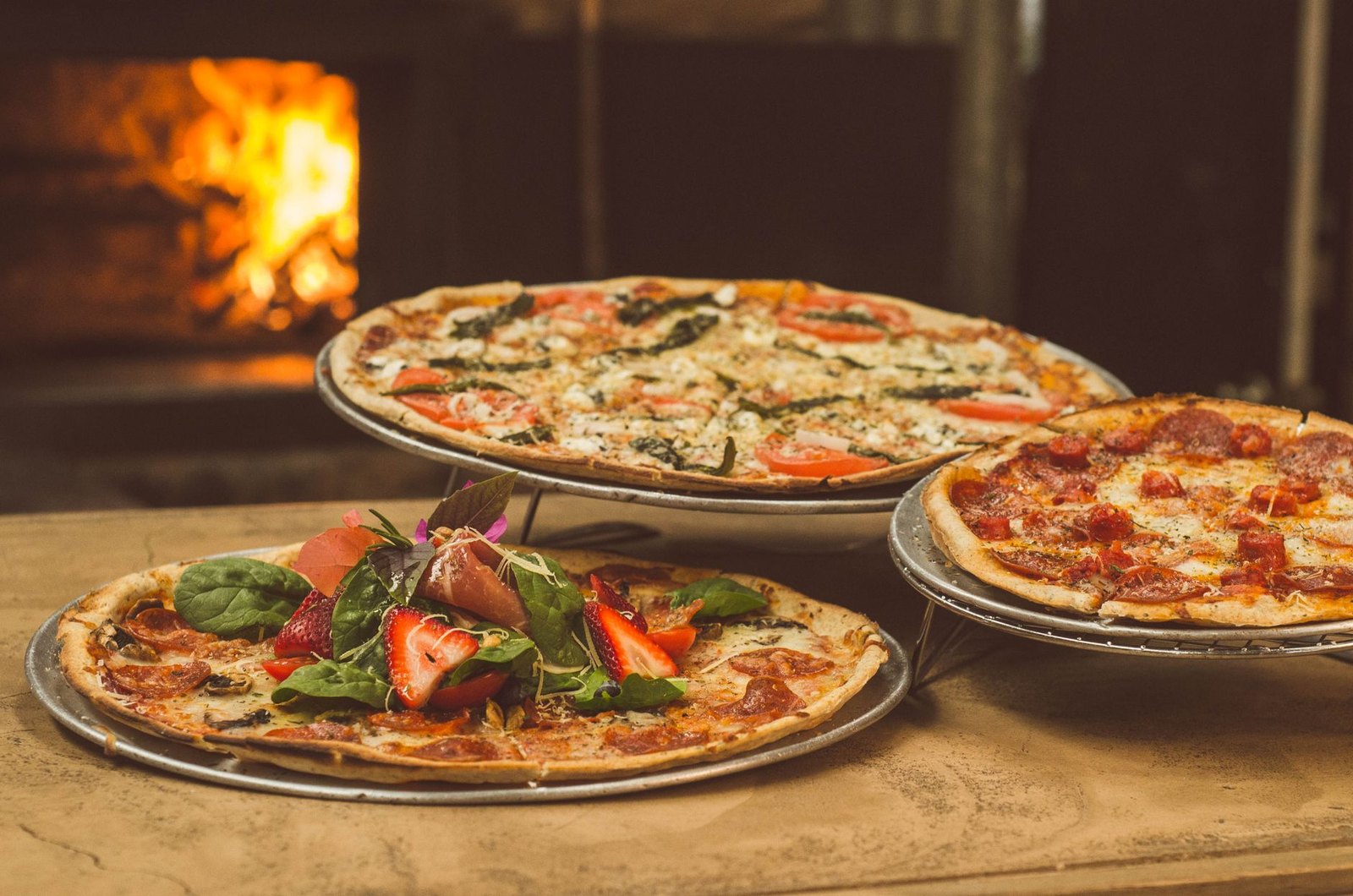 Handcrafted wood-fired pizza fresh from the oven